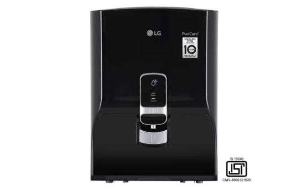 LG Puricare WW140NP RO + Mineral Booster Water Purifier with Dual Protection Stainless Steel Tank, Black